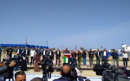 من المؤتمر الصحفي لهيئة مسيرة العودة شرق غزة