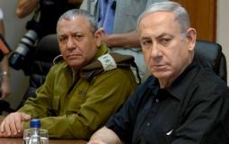 رئيس الحكومة الإسرائيلية بنيامين نتنياهو ورئيس هيئة الأركان بالجيش الإسرائيلي غادي إيزنكوت