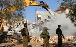قوات الاحتلال تهدم منزل فلسطيني  - إرشيفية -