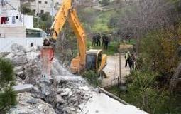 الاحتلال يهدم منزلا قيد الإنشاء في رنتيس شمال غرب رام الله ارشيف