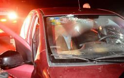 سيارة المستوطن الذي قتل برصاص مسلحين قرب نابلس