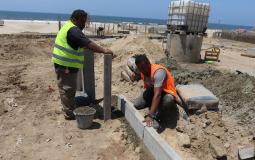 الشروع ببناء حديقة عامة للمصطافين على شاطئ بحر غزة