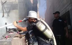 الدفاع المدني يسيطر على حريق غرب خانيونس