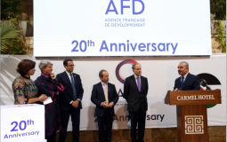 رئيس الوزراء الفلسطيني محمد اشتية  خلال الاحتفال بالذكرى 20 على انطلاق عمل الوكالة الفرنسية للتنمية في فلسطين