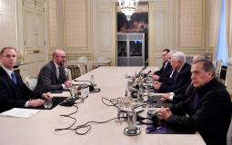 الرئيس عباس يعقد لقاءات مع الاوروبيين في بروكسل