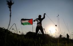 متظاهر على حدود غزة