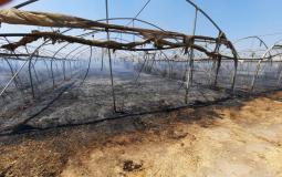 حريق في الدفيئات الزراعية قرب ايرز