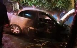 اشعال النار في سيارة جراء شجار في طرعان