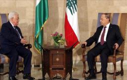 الرئيس محمود عباس والرئيس اللبناني ميشيل عون