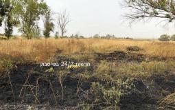 بالونات حارقة أطلقت من غزة تتسبب بحريق في ناحل عوز