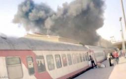 حريق في محطة قطارات رمسيس في القاهرة 