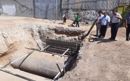 بلدية غزة تشرع بإنشاء 3 غرف لتجميع مياه الأمطار بحي التفاح