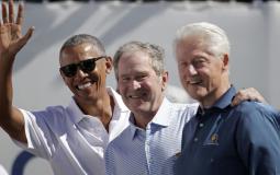 باراك أوباما وجورج دبليو بوش وبيل كلينتون
