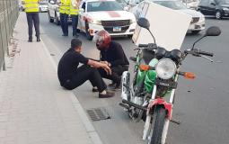 حادث مروع بين دراجة نارية وسيارة على شارع الشيخ سلمان