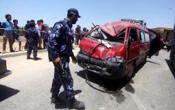 حادث سير في قطاع غزة -ارشيف-