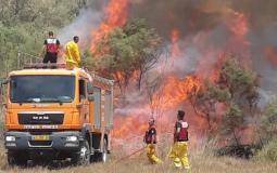 اندلاع حريقين في غلاف غزة - ارشيفية