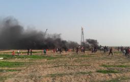 مواجهات على السياج الفاصل شرق غزة الآن 