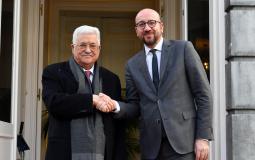 الرئيس عباس يلتقي مع رئيس وزراء بلجيكا شارل ميشيل