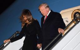 الرئيس ترامب والسيدة الأميركية الأولى لدى وصولهما إلى باريس