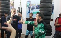 جانب من تدريب الملاكمة في غزة