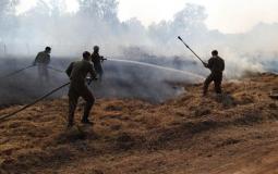حريق في غلاف غزة بفعل بالونات حارقة