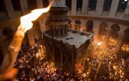 الشعلة المقدسة في كنيسة القيامة 
