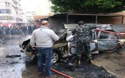 تفجير مركبة احد كوادر حماس في صيدا يناير الماضي