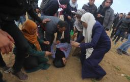 اصابة امراة بالاختناق شرق غزة خلال المشاركة في مسيرة العودة