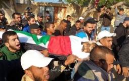 تشييع جثمان الشهيد محمد سالم السواركة وسط قطاع غزة اليوم