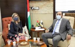 النائب العام في رام الله أكرم الخطيب لقاء مع ممثلة كندا لدى دولة فلسطين
