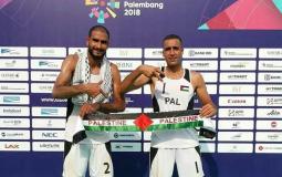 لاعبا منتخب فلسطين خالد العرقان ومحمد القيشاوي 