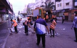 بلدية غزة جمع نفايات