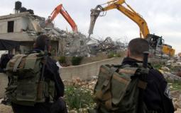 قوات الاحتلال تهدم منزلا فلسطينيًا -ارشيف-