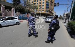 شرطة غزة تنتشر في أحد شوارع مدينة غزة