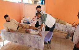 لجان الرعاية الصحية يستقبل عدد من الاصابات بمقره الرئيسي في غزة