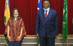 رئيس ناميبيا وسفيرة فلسطين