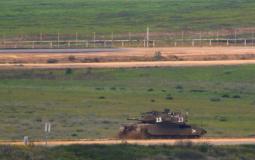 دبابة إسرائيلية  على حدود غزة -أرشيف