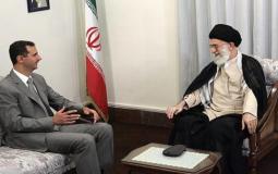 الرئيس بشار الأسود قائد الثورة الإسلامية في إيران الامام علي خامنئي