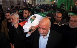 تشييع  جثمان القيادي عماد العلمي في غزة