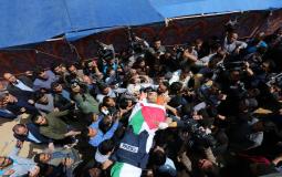 تشييع جثمان صحفي في غزة -ارشيف-