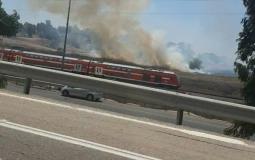 اندلاع حريق قرب خط القطار في سديروت 