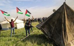 من مسيرات العودة الكبرى وكسر الحصار في غزة -ارشيف-