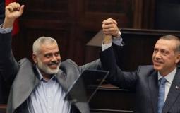  إسماعيل هنية رئيس المكتب السياسي لحركة حماس و الرئيس التركي رجب طيب اردوغان 