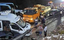 حادث  تصادم 33 مركبة  شمال  تركيا
