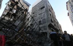 أحد المباني المتضررة في غزة