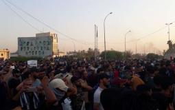 جانب من الاحتجاجات في البصرة على سوء الخدمات