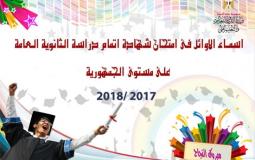 أسماء أوائل الثانوية العامة في مصر 
