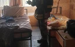 محاولات رجال الإطفاء اخمادا لحريق بمركز رعاية الفتيات في بيت جالا