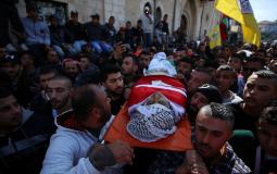 الفلسطينيون يشيعون جثمان الشهيد ابو عبيد بجنين