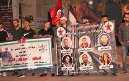 الديمقراطية تنظم وقفة تضامنية مع الأسرى المضربين عن الطعام